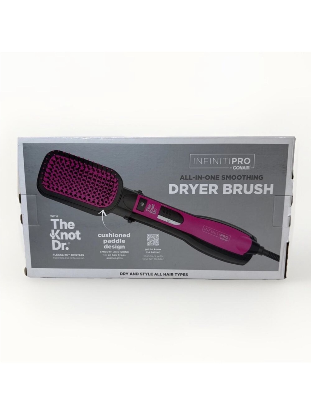 Conair InfinitiPRO Pink All-in-One Smoothing Dryer Brush